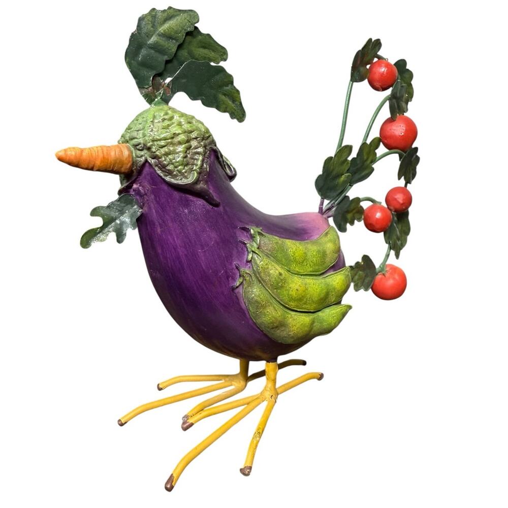 Farm Animal Vegetable Home Grown Garden Eggplant Rooster‎ Anthropomorphic Figure
